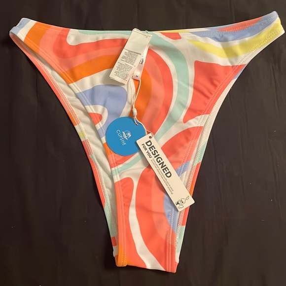 CUPSHE Multi-Color Pastels Cheeky Bikini Bottoms Sz M - Picture 2 of 4